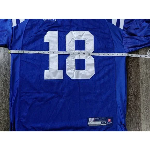 Reebok NFL Jersey Size 50 Mens On Field Manning #18 Captain Indianapolis Colts - Picture 4 of 7